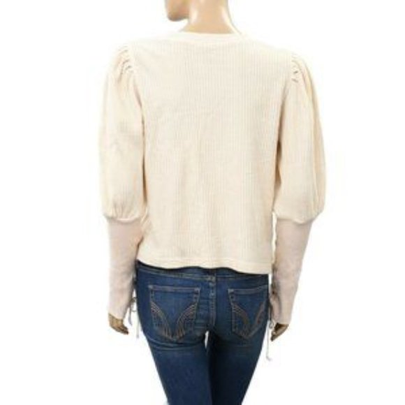 Free People Tasha Thermal Top in Cream XS - Picture 5 of 7